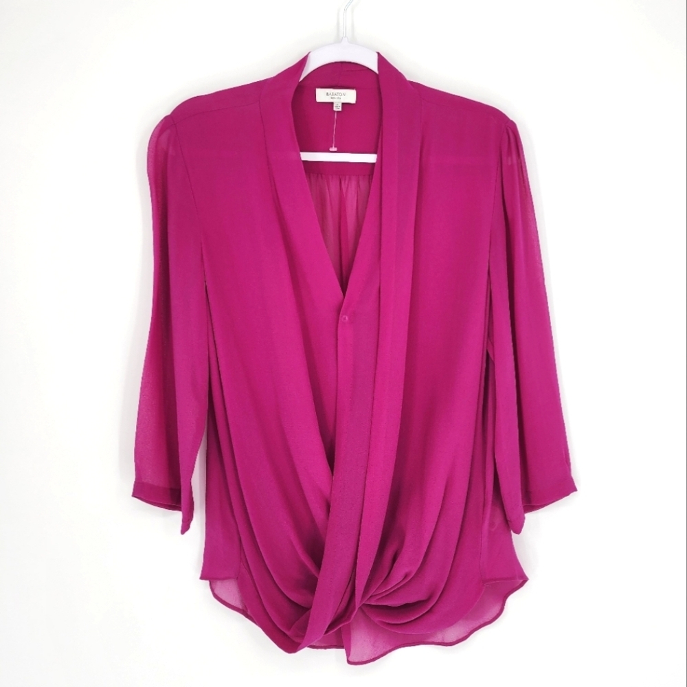 Babaton 100% Silk Blouse Semi Sheer Medium
